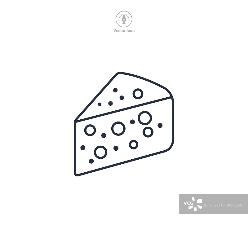 带孔的奶酪楔形图标符号图片素材