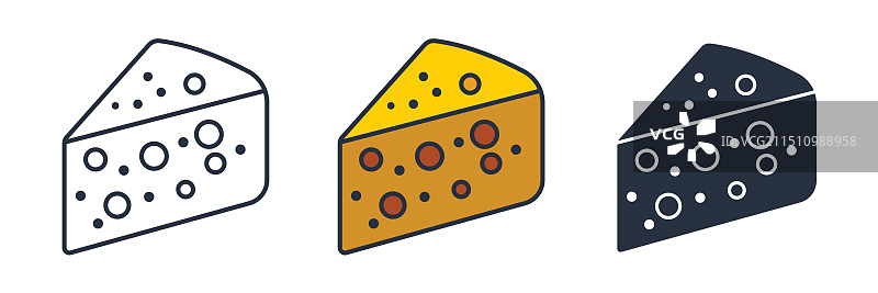 带孔的奶酪楔形图标符号图片素材