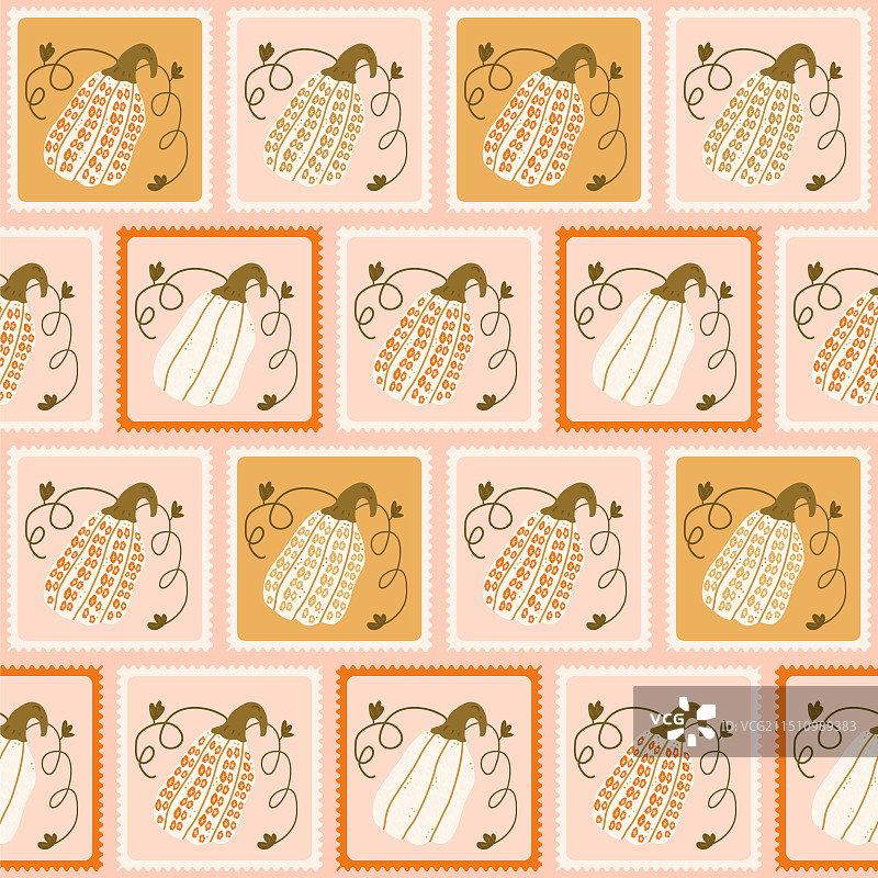 节日装饰南瓜格纹无缝图案图片素材