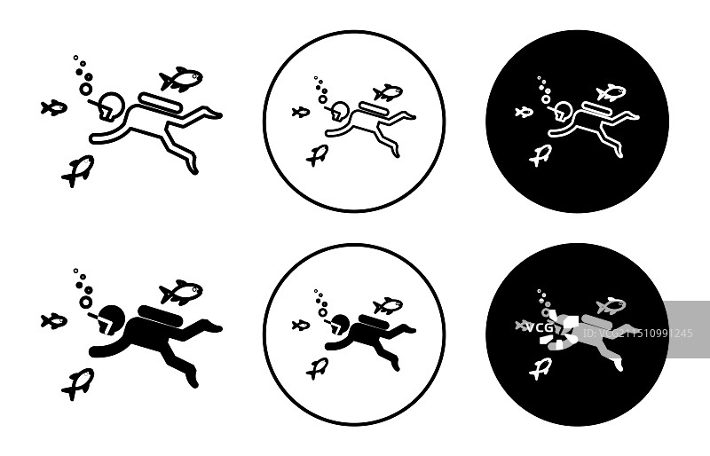 水肺潜水员图标图片素材