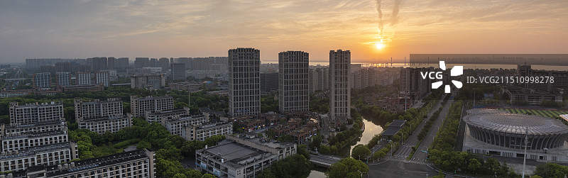 杭州钱塘区下沙大学城风光图片素材