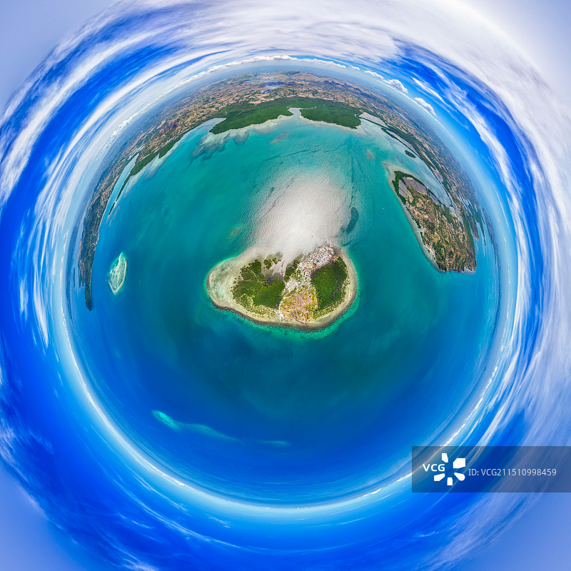 千岛之国，菲律宾，米沙鄢群岛，宿务省，保和省，保和岛，Tintinan Island，小行星，航拍图片素材