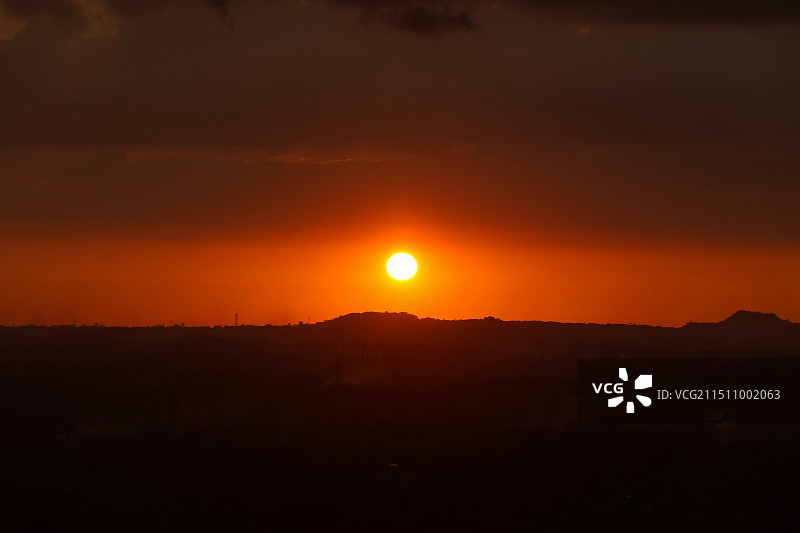 海口火山口日落图片素材