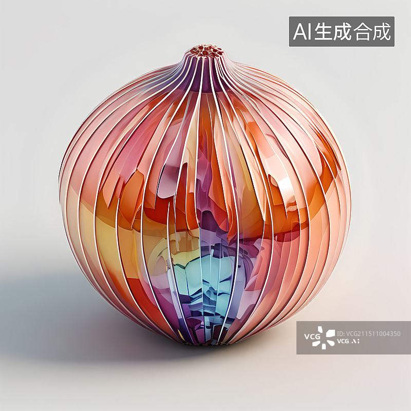 【AI数字艺术】白色背景下的洋葱模型图片素材