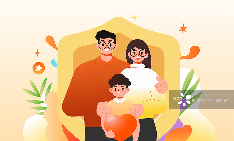 一家人被保护图片素材