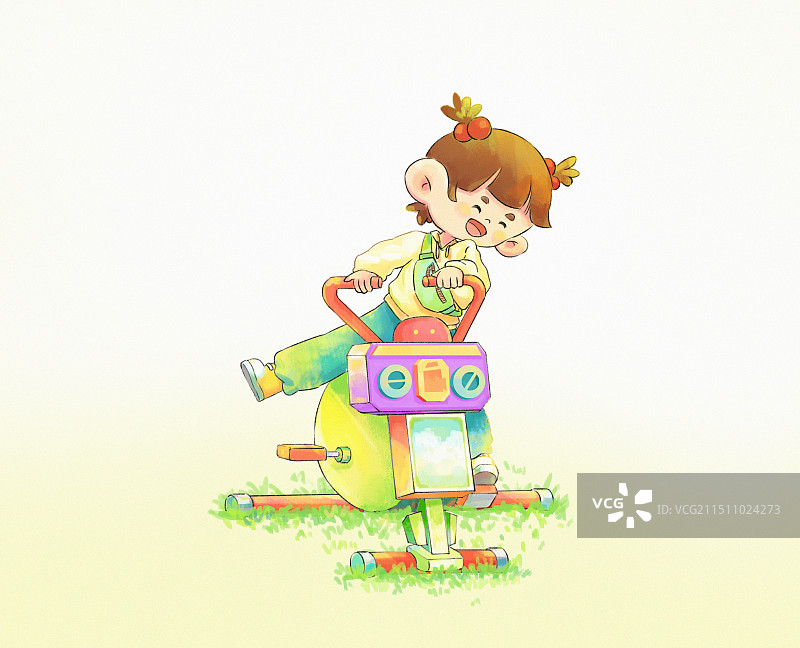 玩木马的小孩图片素材