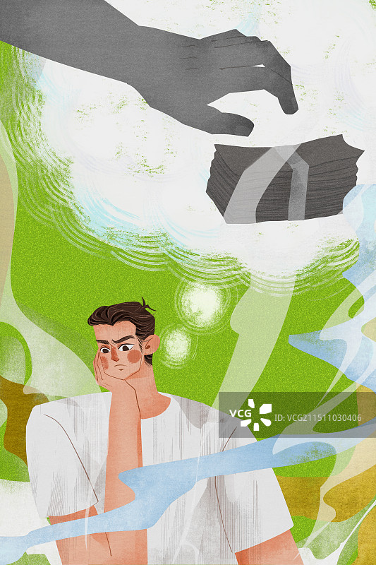 贪的念头插画图片素材