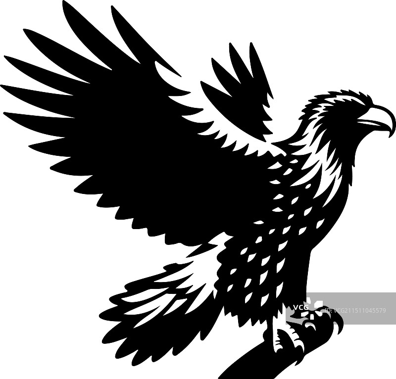 虎头海雕复古雕刻图片素材