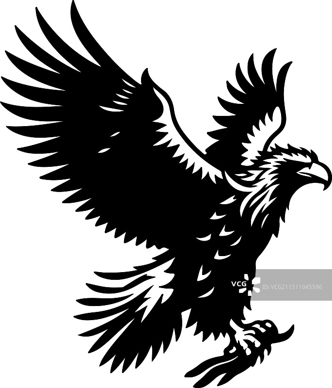 虎头海雕复古雕刻图片素材