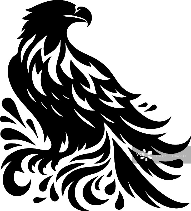 虎头海雕复古雕刻图片素材