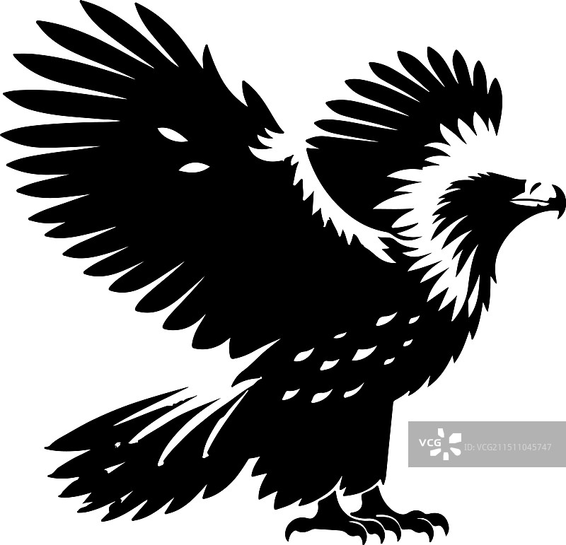 虎头海雕复古雕刻图片素材