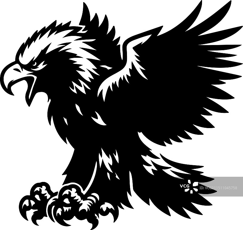 虎头海雕复古雕刻图片素材