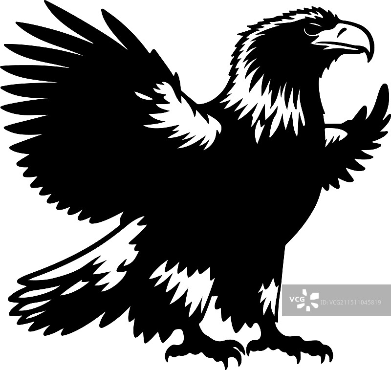 虎头海雕复古雕刻图片素材