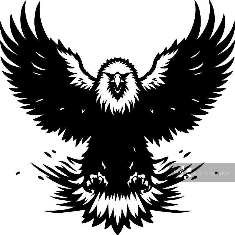 虎头海雕复古雕刻图片素材