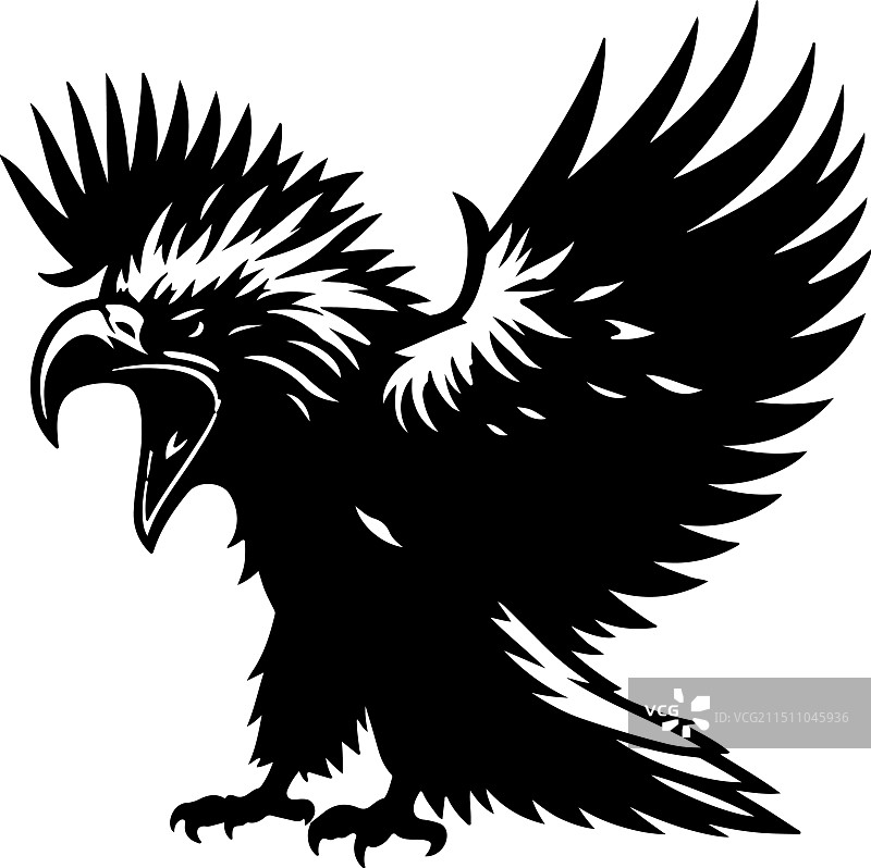 虎头海雕复古雕刻图片素材