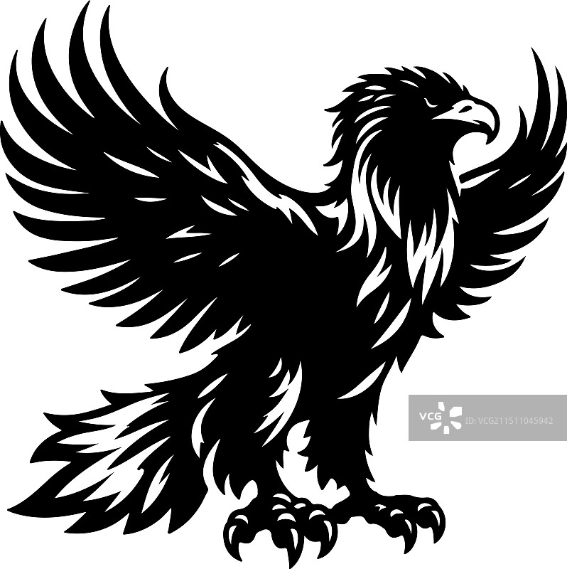 虎头海雕复古雕刻图片素材