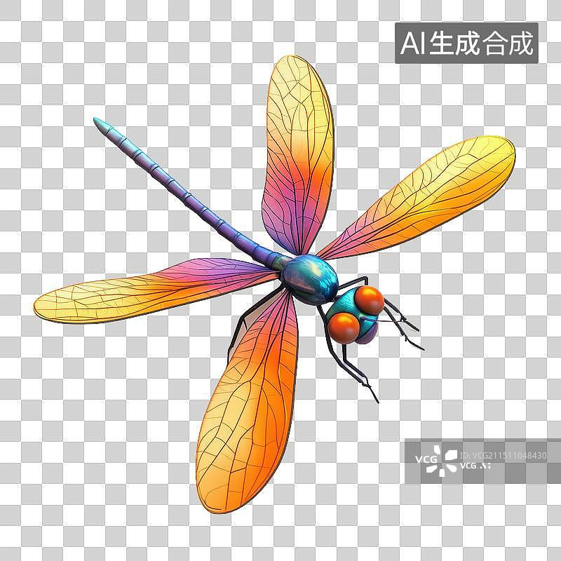 【AI数字艺术】卡通可爱的蜻蜓图片素材