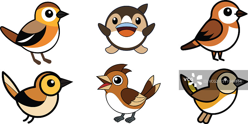 欧鸲扁平设计动物设计图片素材