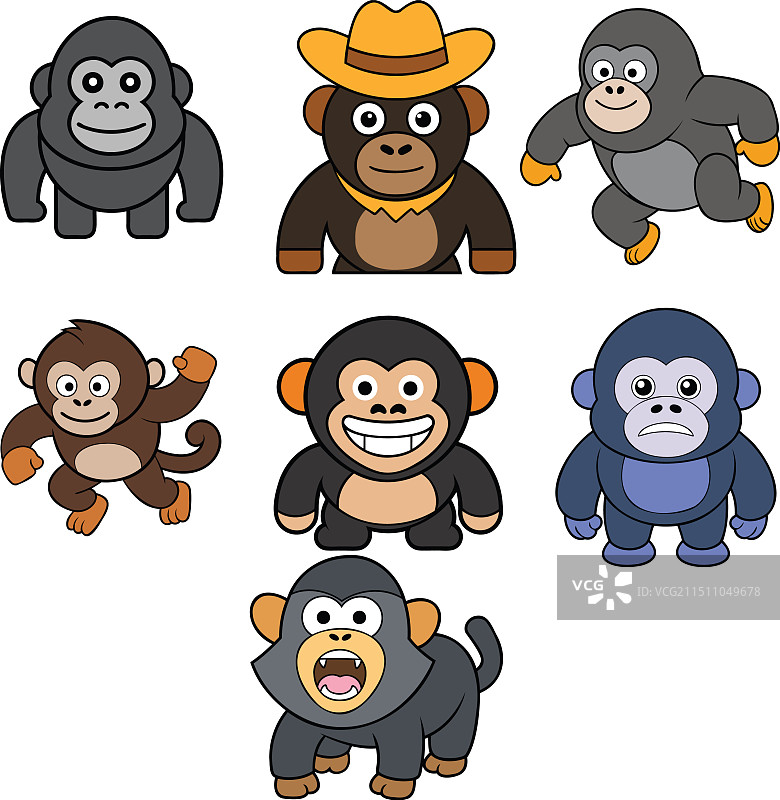 西部大猩猩动物设计图片素材