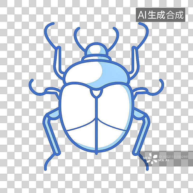【AI数字艺术】甲虫之王独角仙图标插画元素图片素材