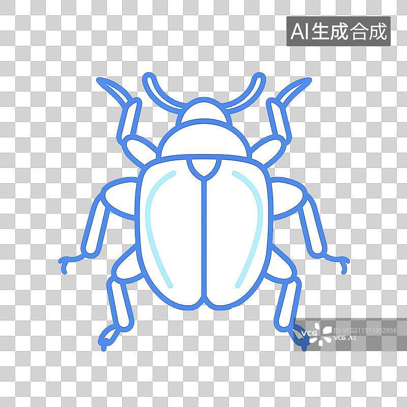 【AI数字艺术】甲虫之王独角仙图标插画元素图片素材