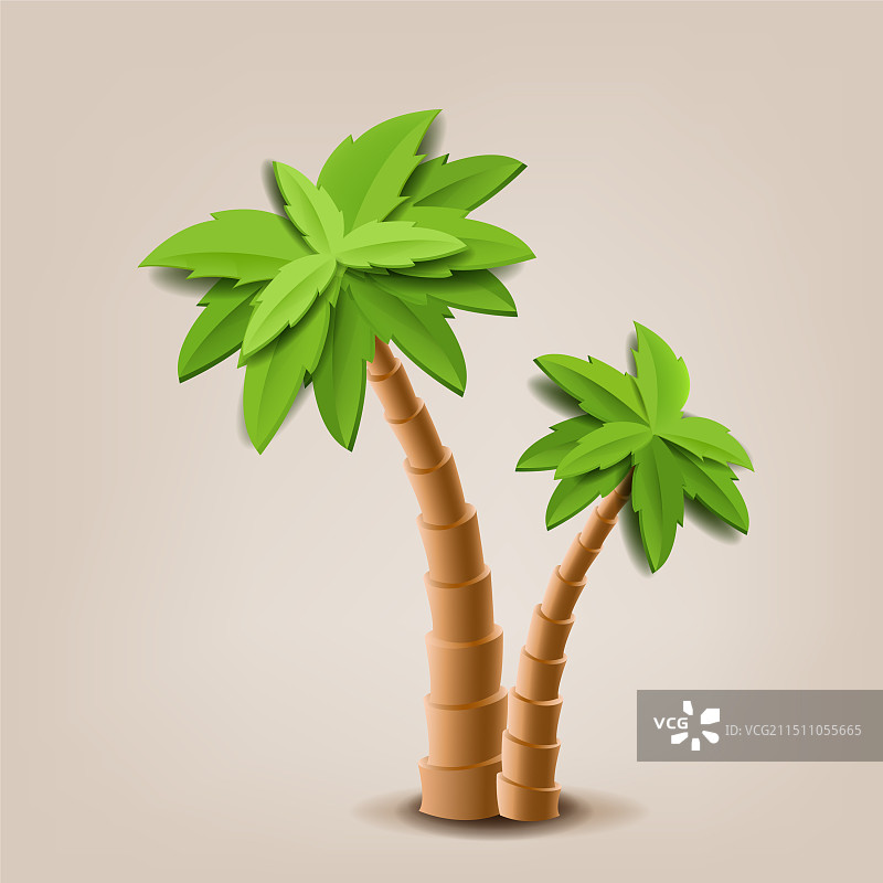 两棵棕榈树粉彩背景图片素材