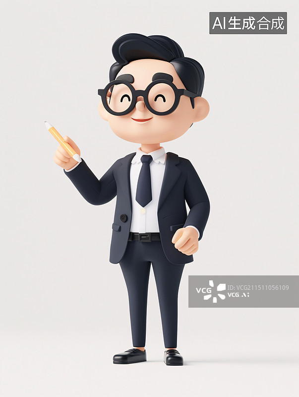 【AI数字艺术】金融行业3D人物商务白领办公工作场景插图图片素材