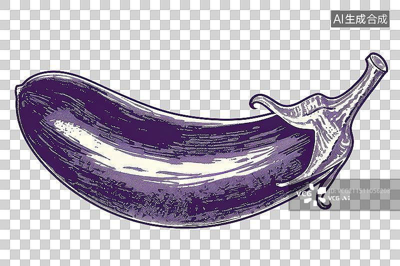 【AI数字艺术】紫色茄子的设计元素图片素材