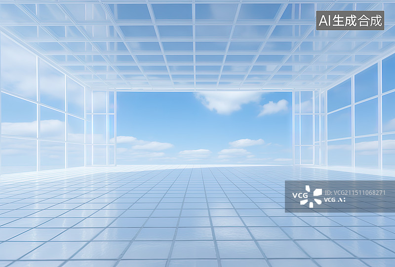 【AI数字艺术】玻璃空间汽车背景图图片素材