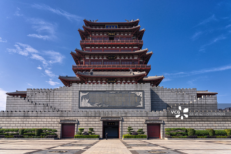 江西抚州，高耸入云的江南名胜拟岘台景观图片素材