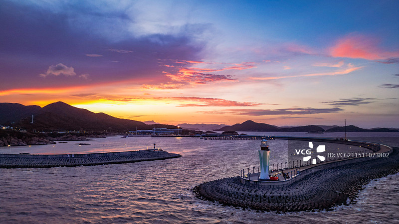 象山松兰山晚霞图片素材