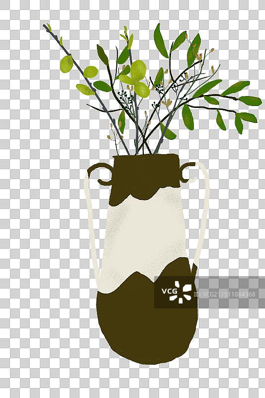 插画插花植物摆件图片素材