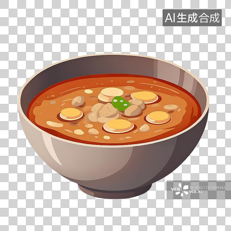 【AI数字艺术】手绘插画，一碗番茄汤，蔬菜汤，肉汤免抠元素图片素材