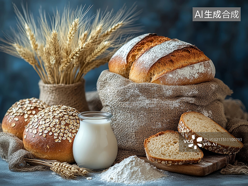【AI数字艺术】面包图片素材