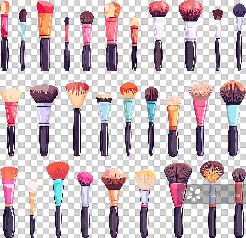 各种化妆刷卡通图标图片素材