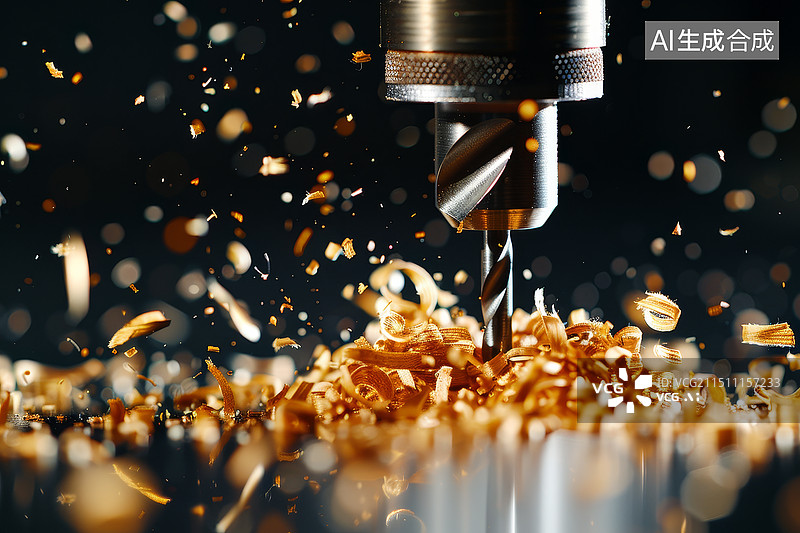 【AI数字艺术】木屑飞扬的木工细节图片素材
