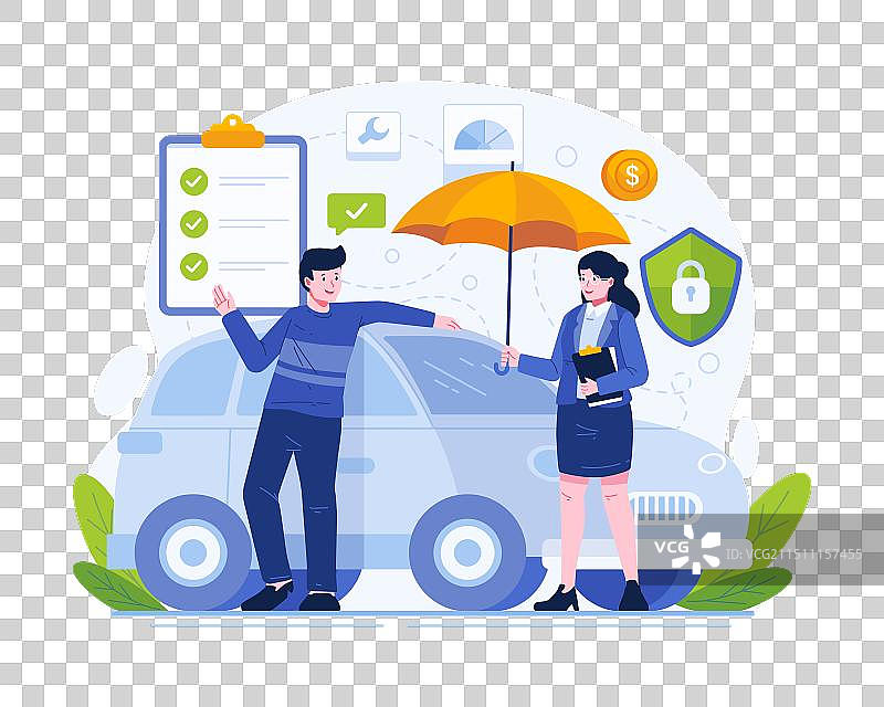 汽车保险概念：男性车主图片素材