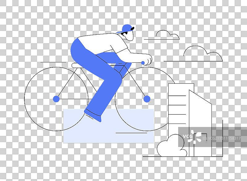 速降自行车隔离卡通图片素材