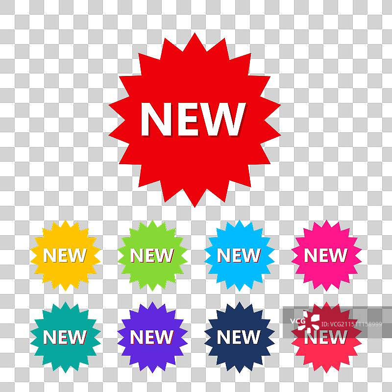 新款标签或促销海报贴纸图标图片素材