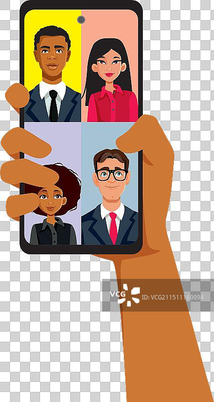 商务人士视频会议卡通图片素材