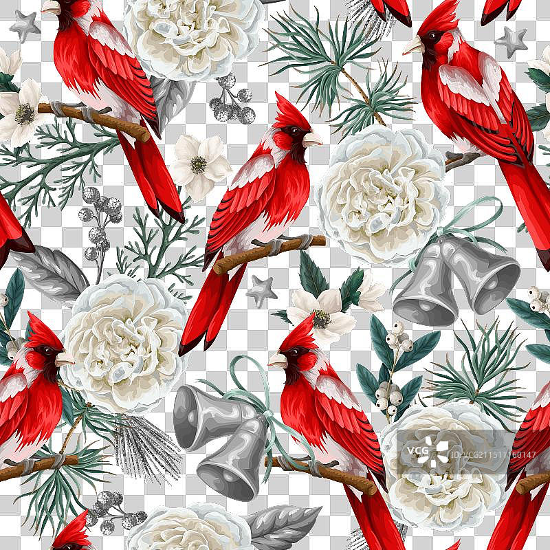 圣诞元素无缝图案图片素材