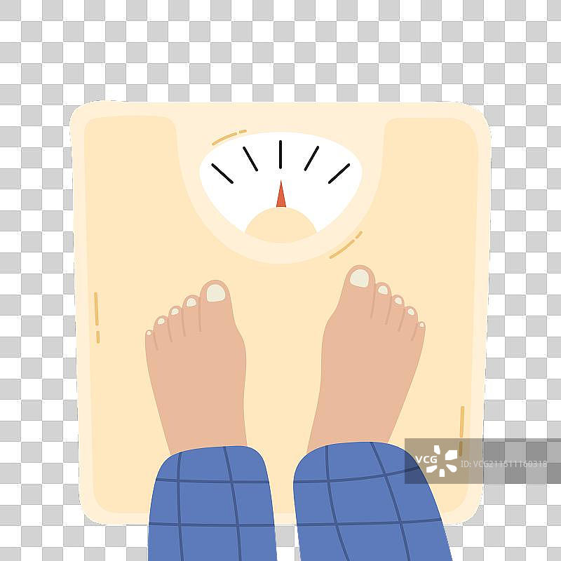 站在浴室磅秤上的人图片素材