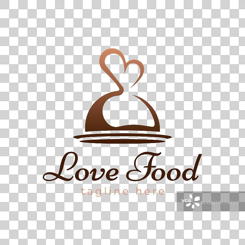 爱心美食Logo模板设计（徽章概念）图片素材