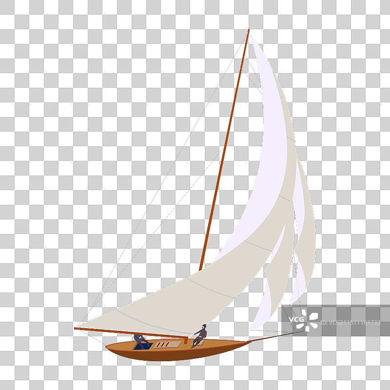 水手在海洋中航行的帆船游艇图片素材