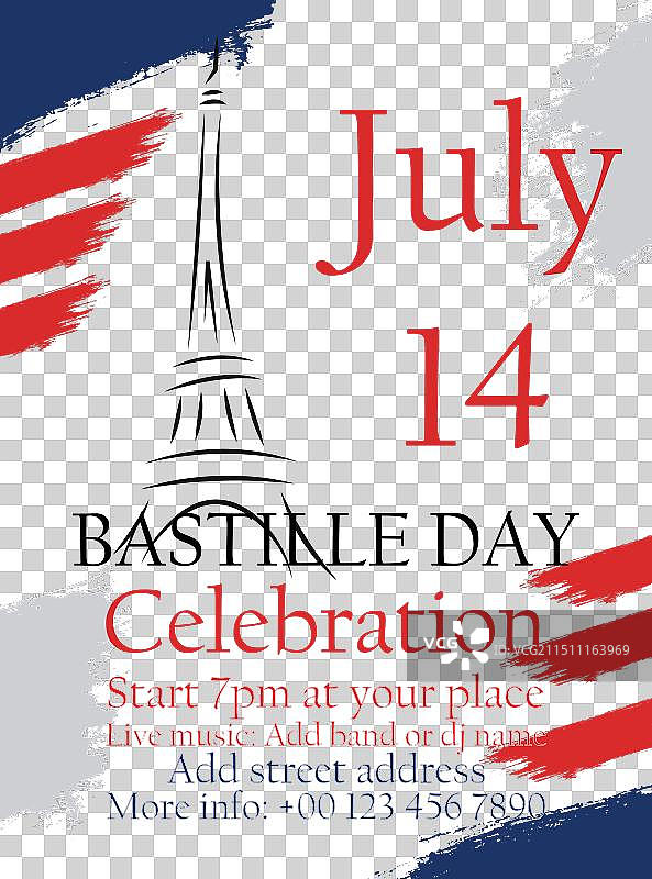 法国国庆日派对海报宣传单设计图片素材