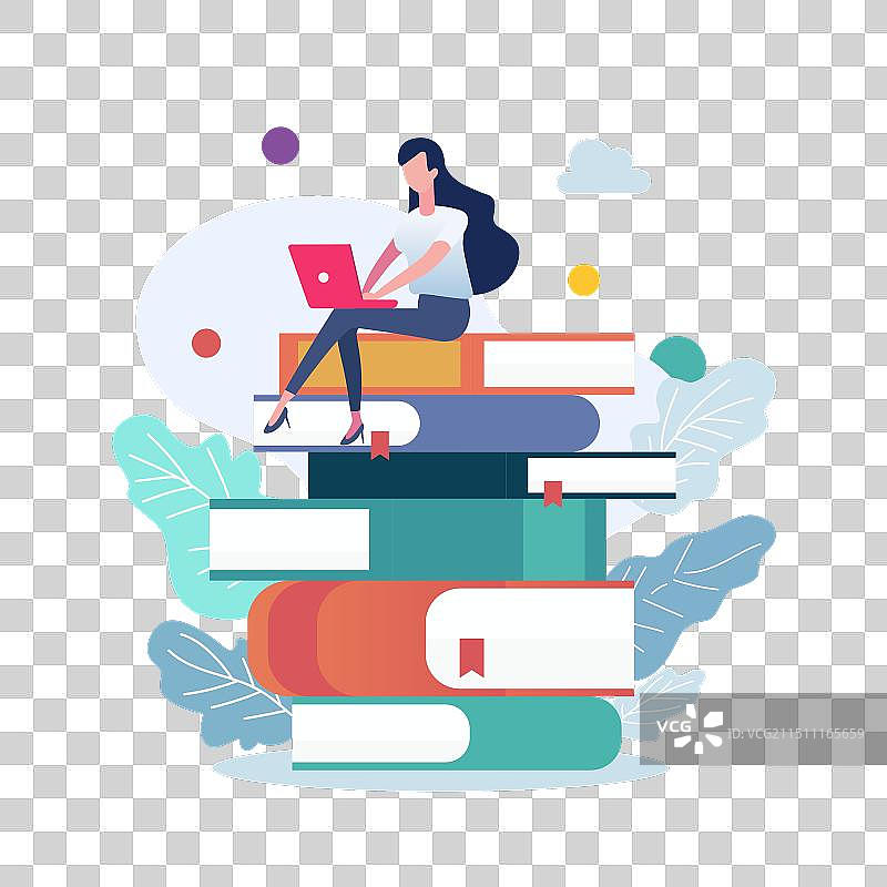 穿着休闲装使用笔记本电脑的女人图片素材