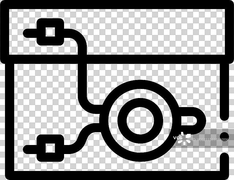 投票箱图标，细线风格设计图片素材