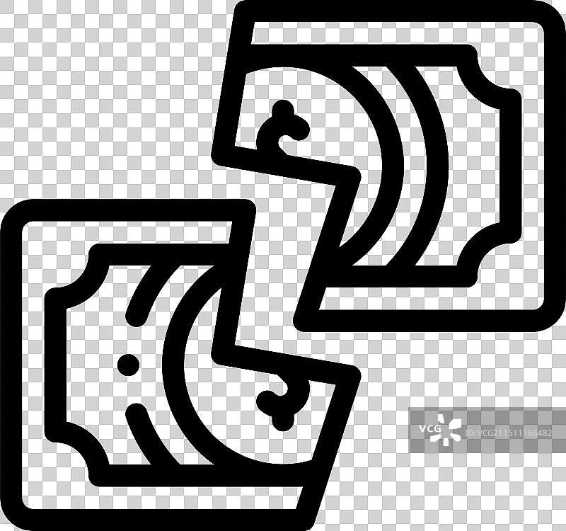 破产细线线性风格图标设计图片素材