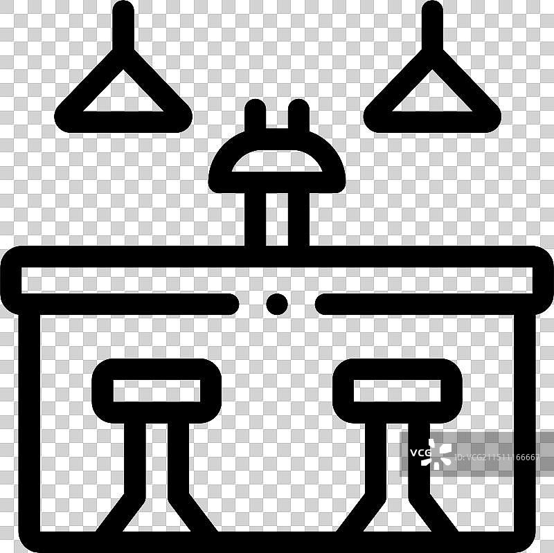 吧台图标纤细线性风格设计图片素材