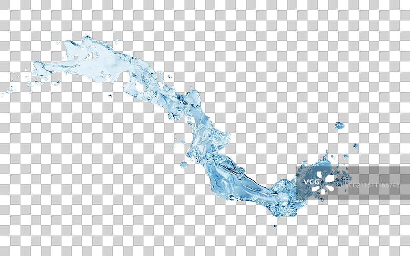 流动飞溅的透明液体水花三维渲染图片素材